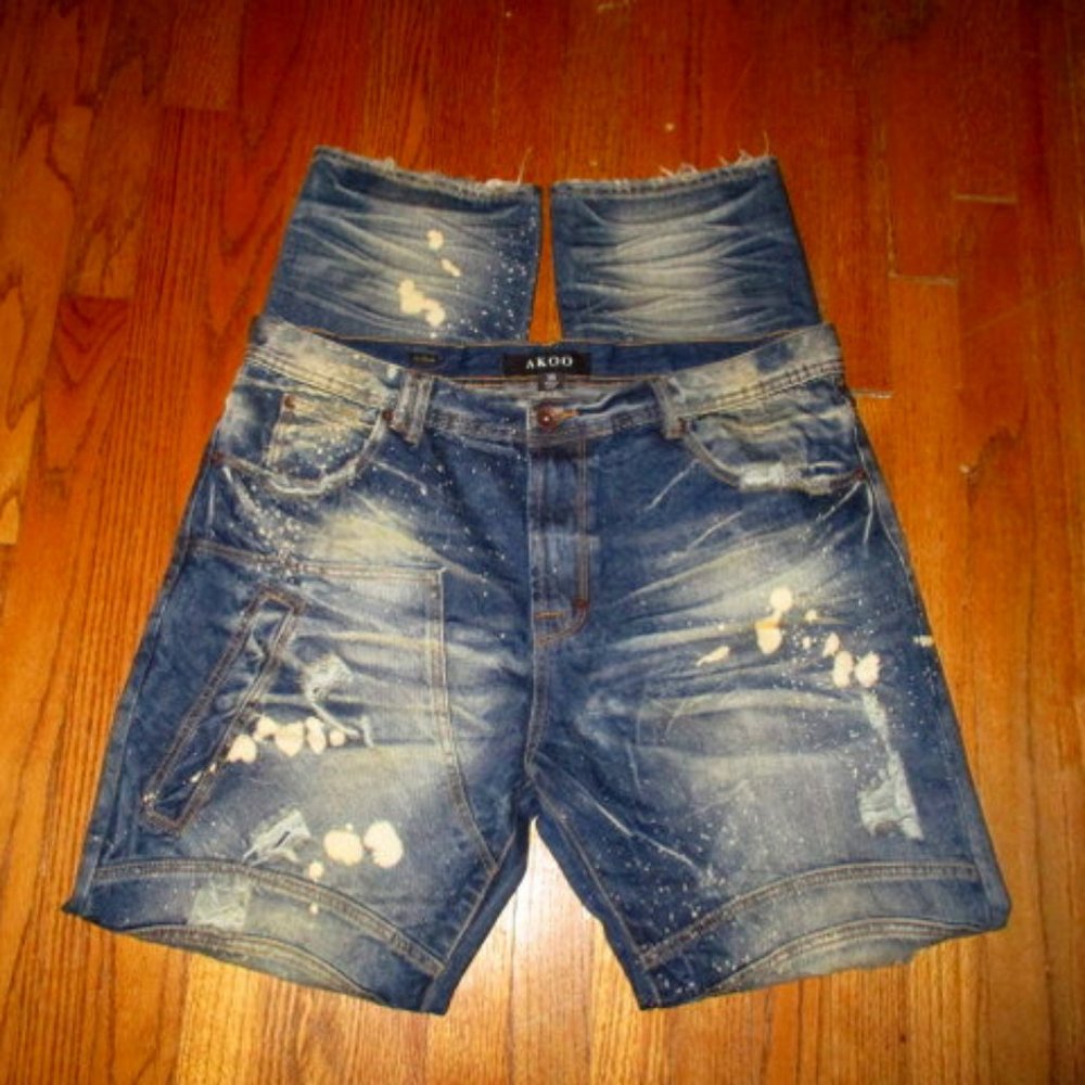 AKOO Bleach Splatter Distressed Jeans Sz 38